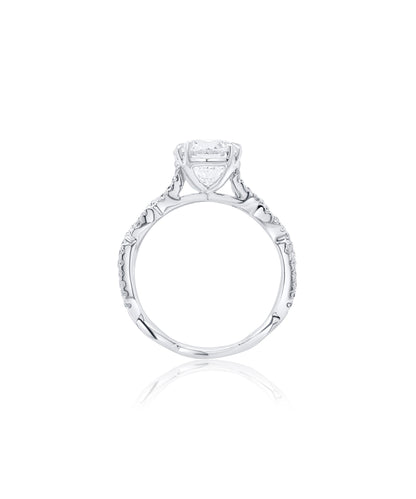 Round Brilliant Cut with Cathedral Diamond Pave Band