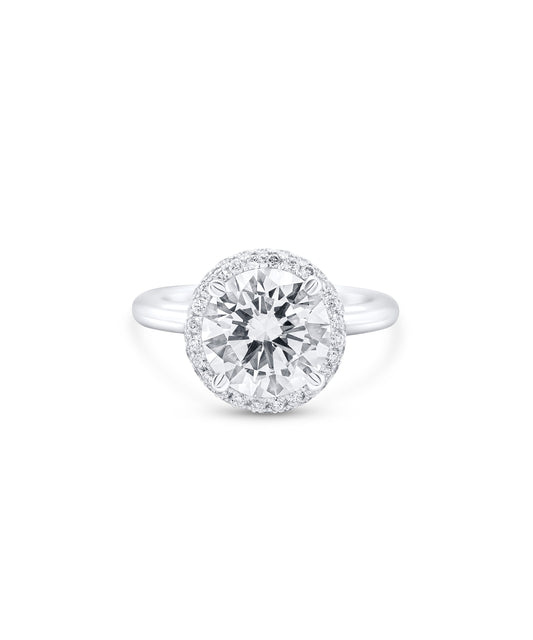 Round Brilliant Cut with Pave Diamonds