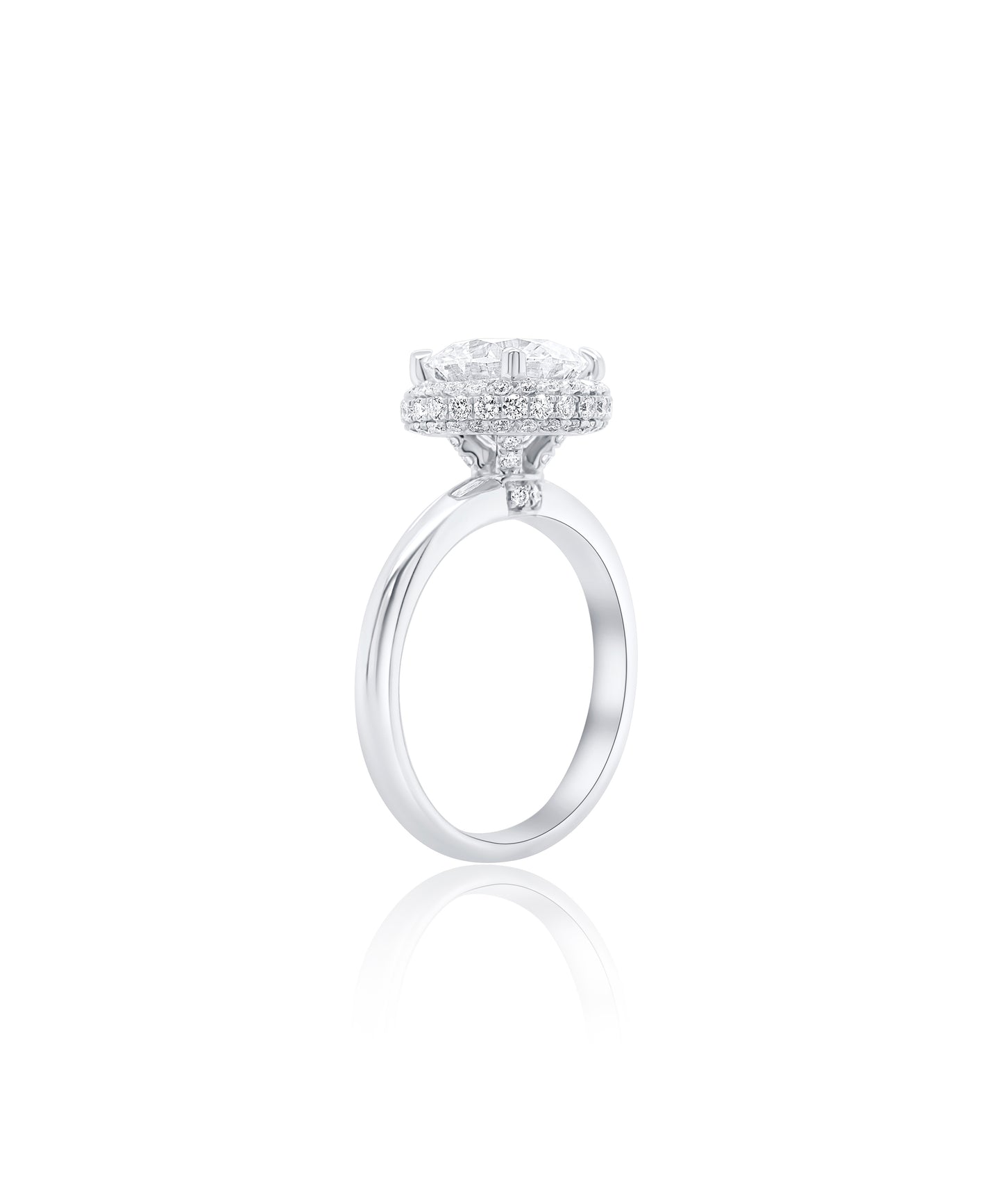 Round Brilliant Cut with Pave Diamonds