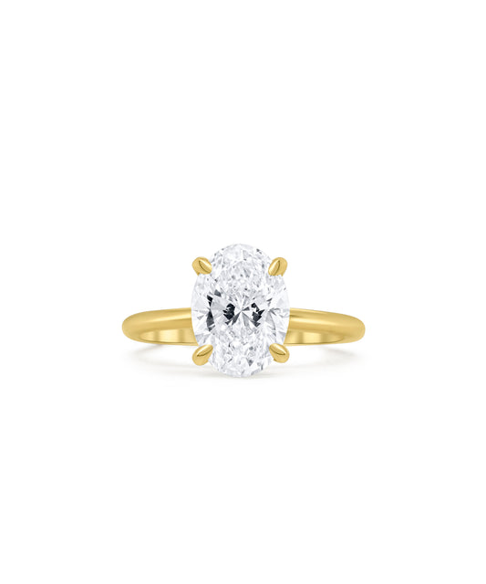 Hidden Halo Oval Cut with Feather Band