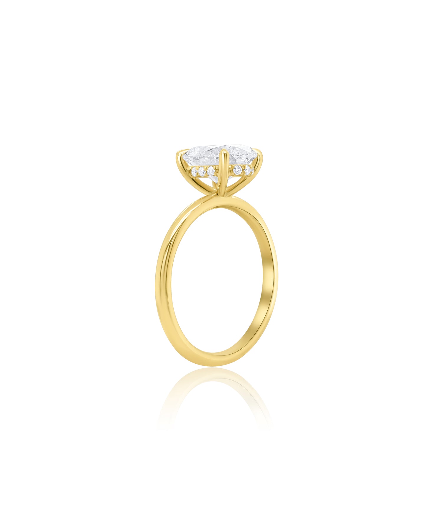 Hidden Halo Oval Cut with Feather Band