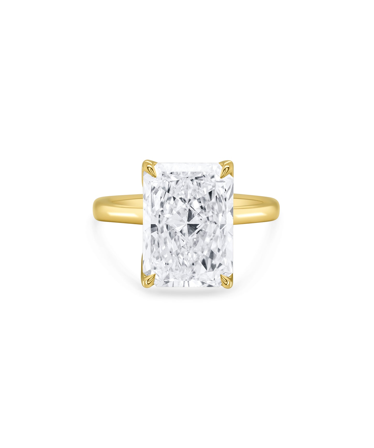 Petal Setting with 4.75ct Radiant Cut and Feather Band