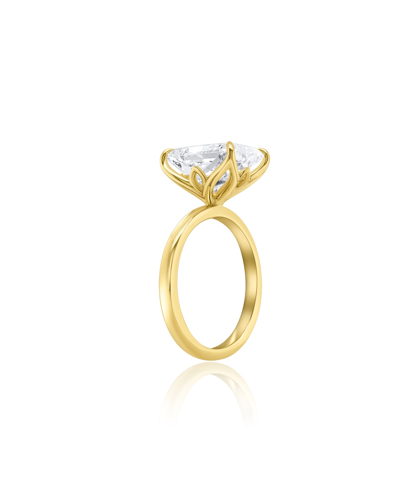 Petal Setting with 4.75ct Radiant Cut and Feather Band