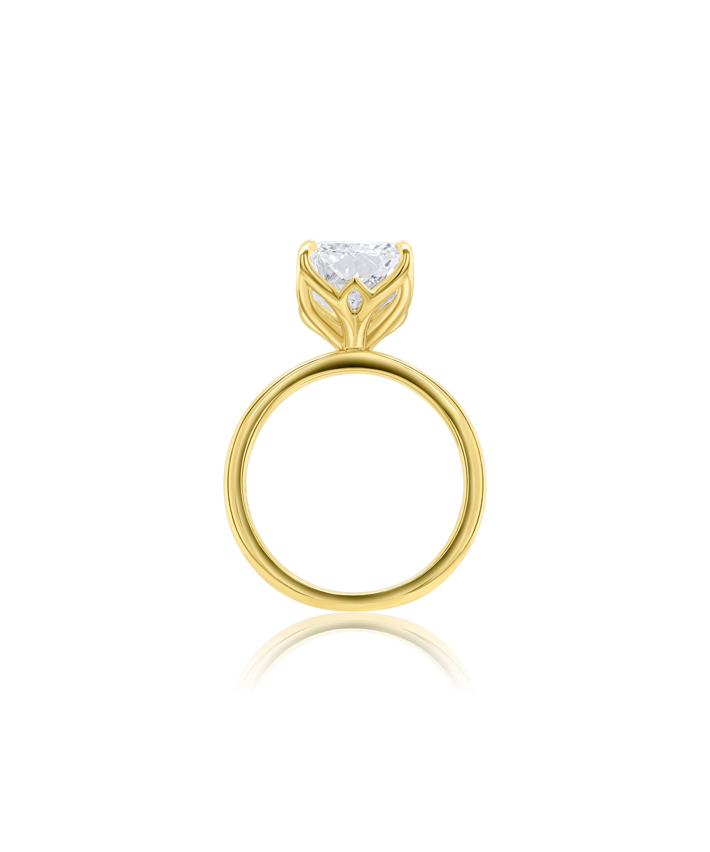 Petal Setting with 4.75ct Radiant Cut and Feather Band