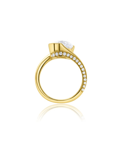 Yellow Gold Diamond Swoop Ring