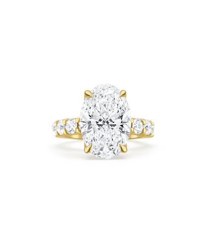 Petal Setting with Oval Cut and Pave Diamond
