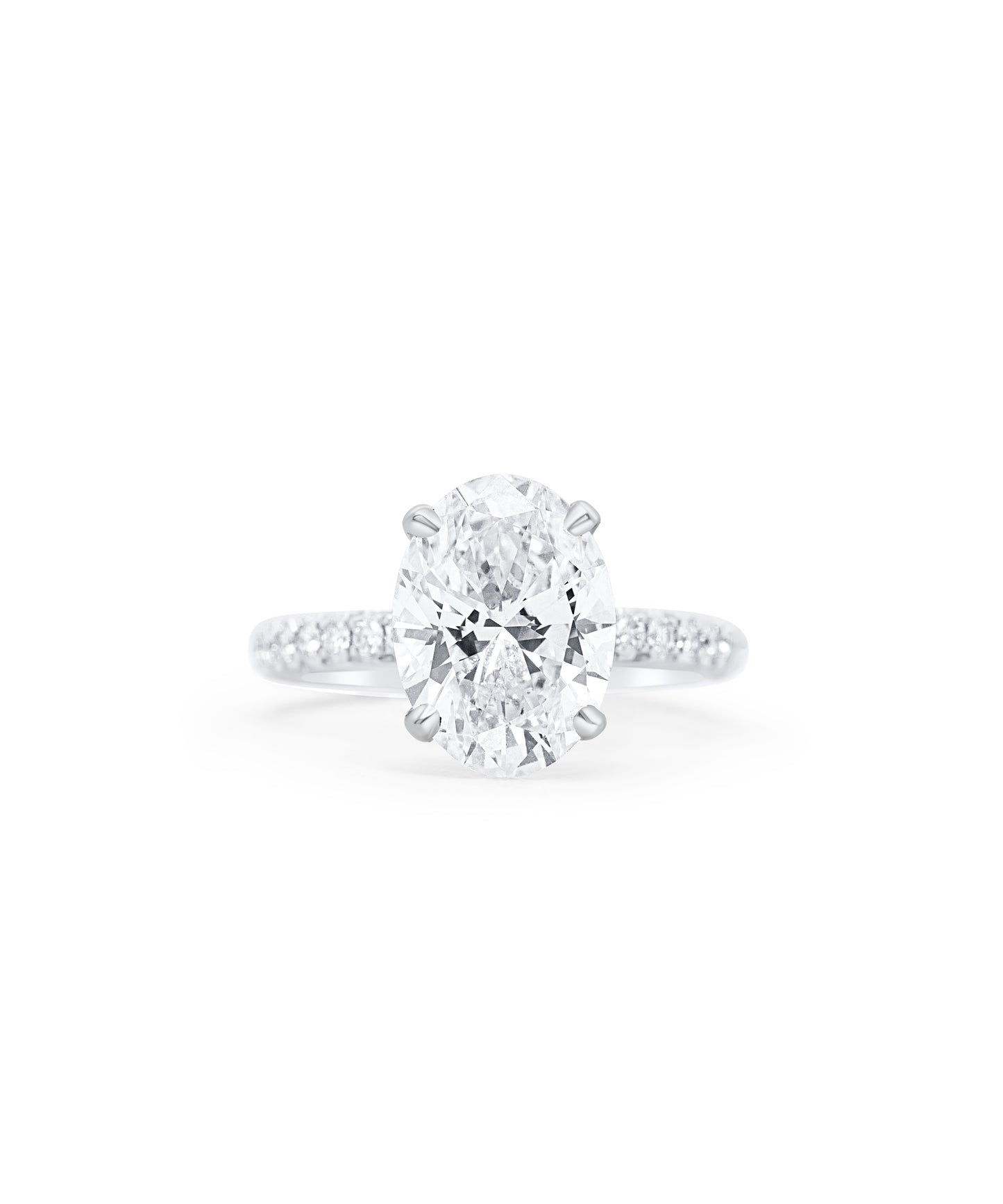 Oval Cut with Pave Diamond Band