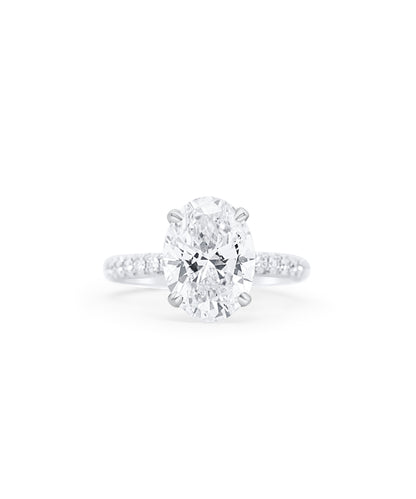 Oval Cut with Pave Diamond Band