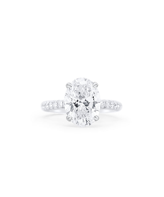 Oval Cut with Pave Diamond Band