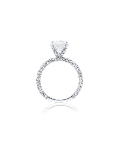 Oval Cut with Pave Diamond Band