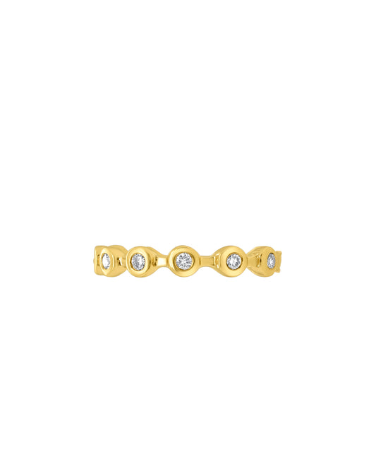 Yellow Gold Bezel Set Diamond Stacking Ring