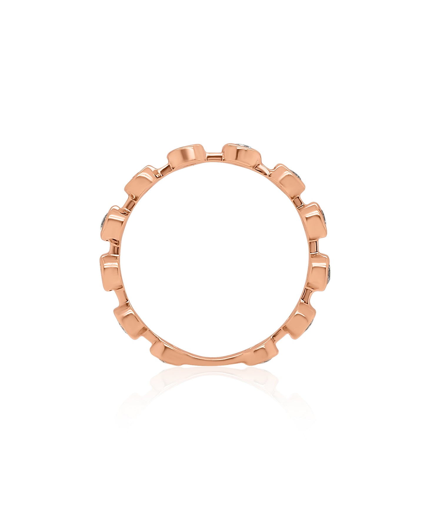 Rose Gold Bezel Set Diamond Stacking Ring