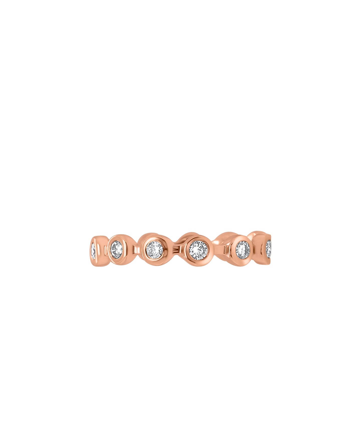 Rose Gold Bezel Set Diamond Stacking Ring