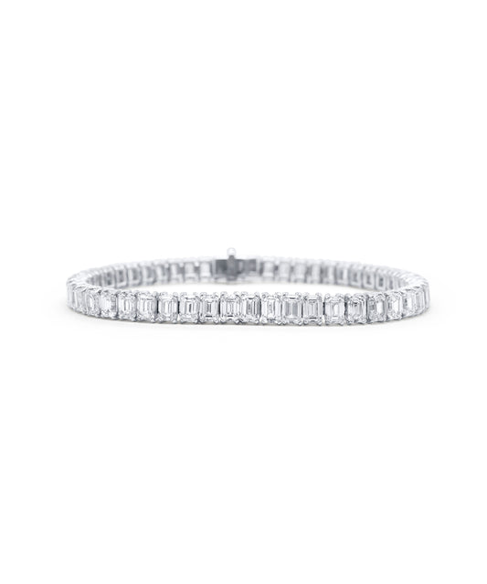 15.63ctw Emerald Cut Diamond Tennis Bracelet