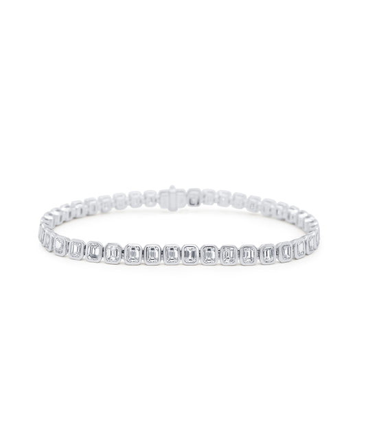 Emerald Cut Diamond Bezel Bracelet