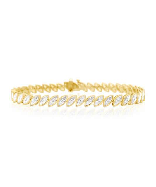 Waves of Gold Marquise Diamond Bracelet