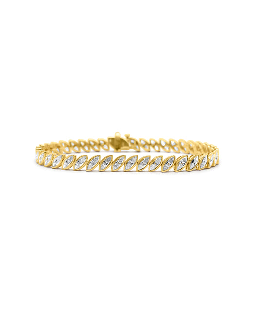 Waves of Gold Marquise Diamond Bracelet