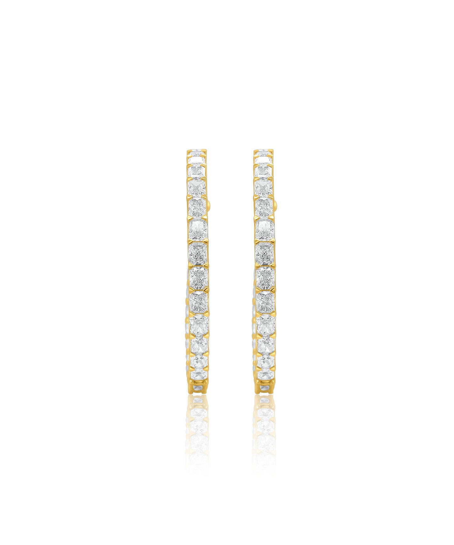 Radiant Cut Diamond Hoops