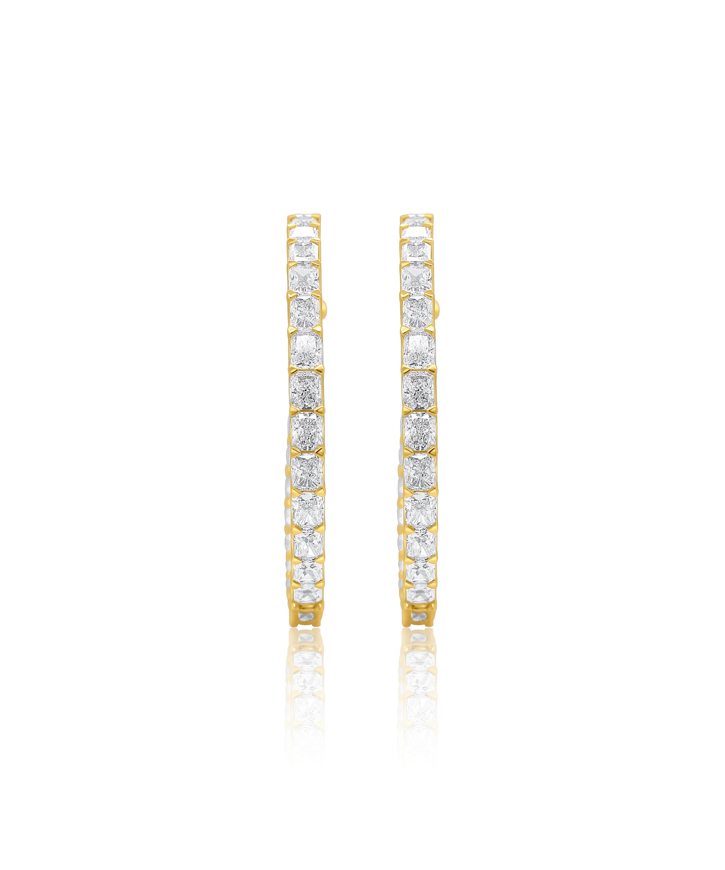 Radiant Cut Diamond Hoops