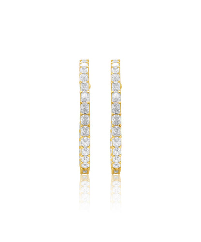 Radiant Cut Diamond Hoops