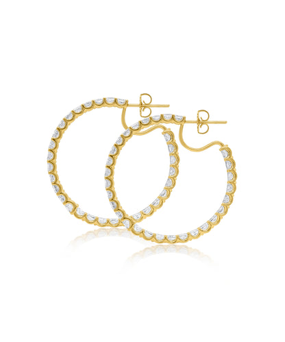 Radiant Cut Diamond Hoops