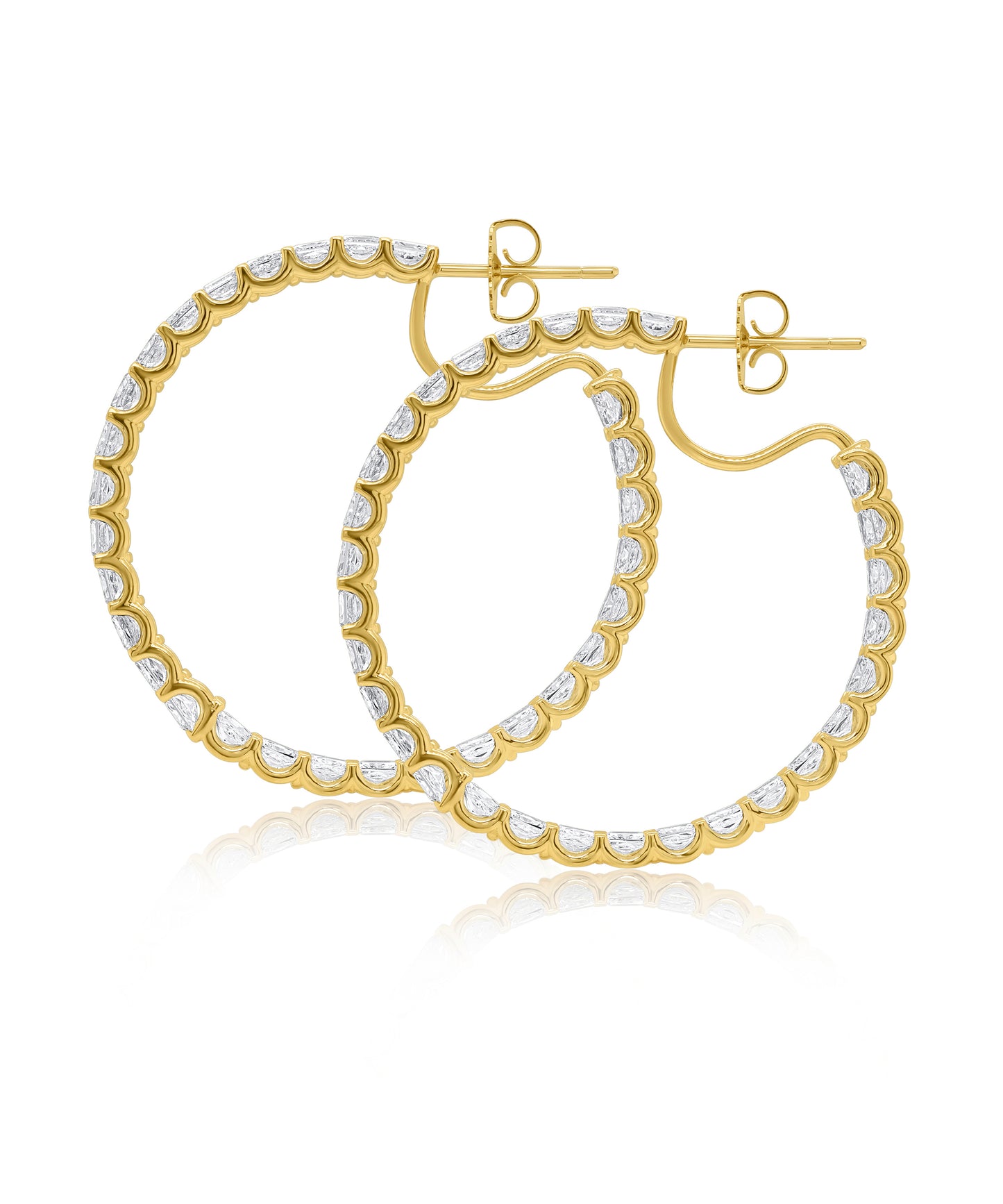 Radiant Cut Diamond Hoops