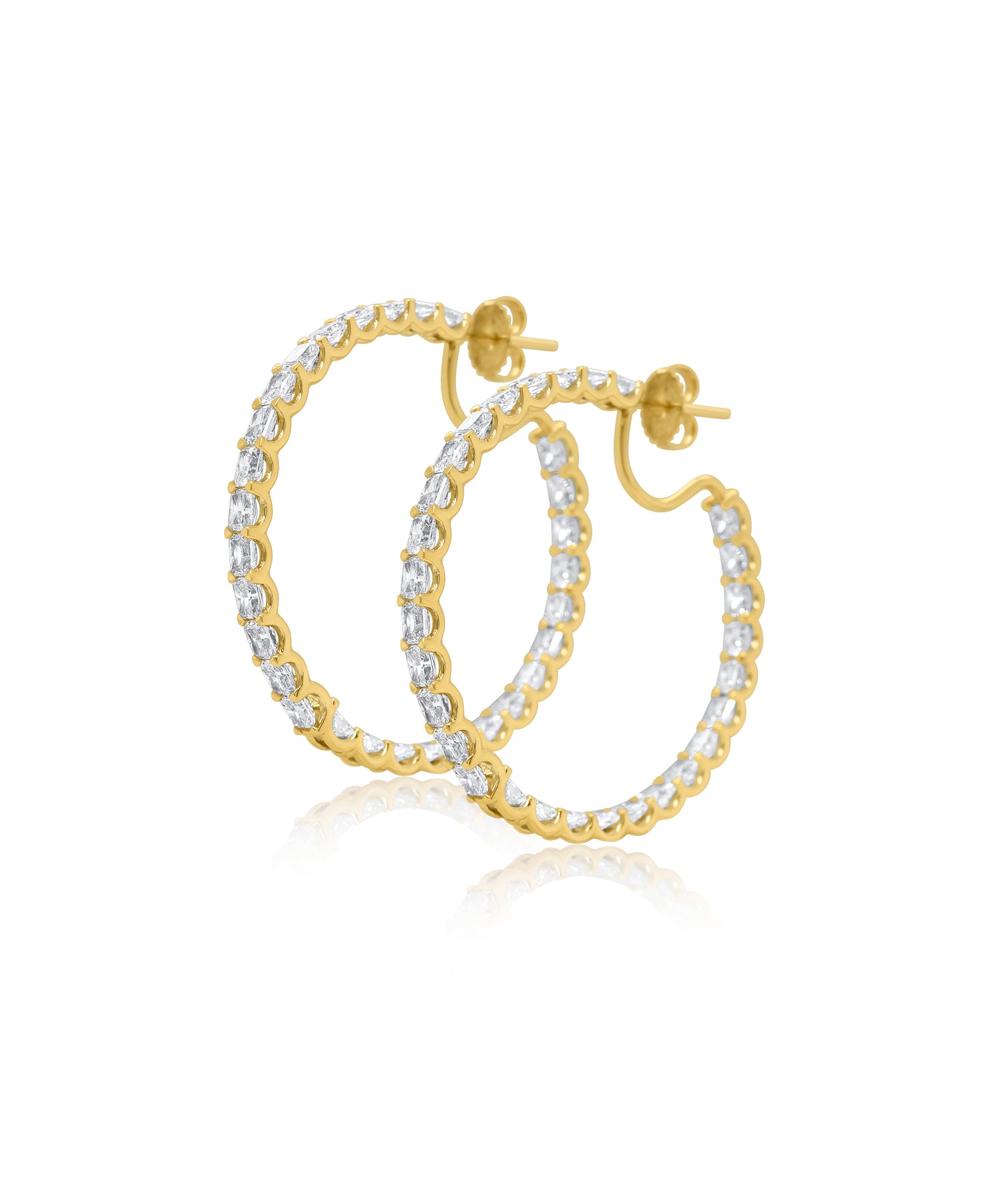 Radiant Cut Diamond Hoops