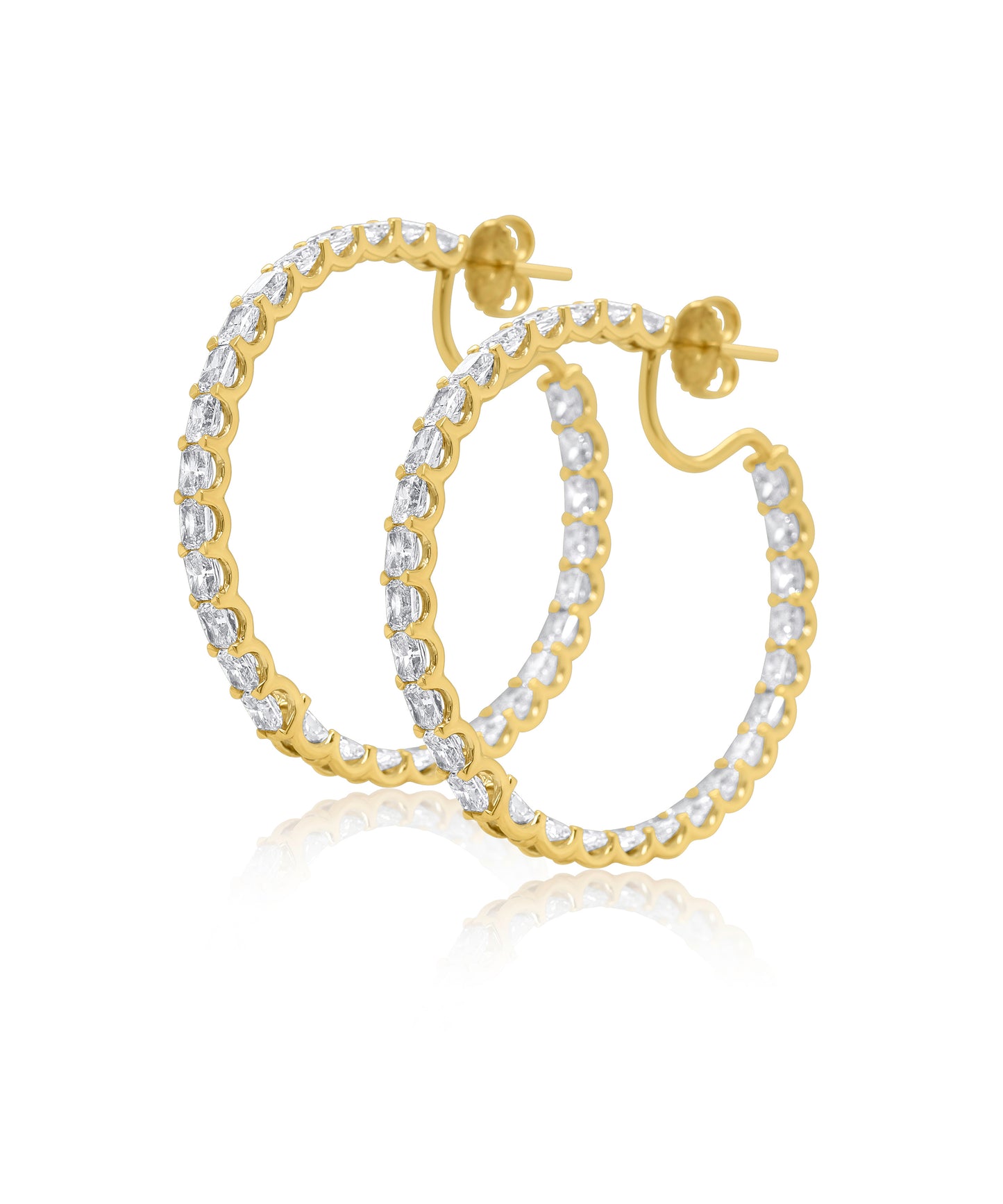 Radiant Cut Diamond Hoops