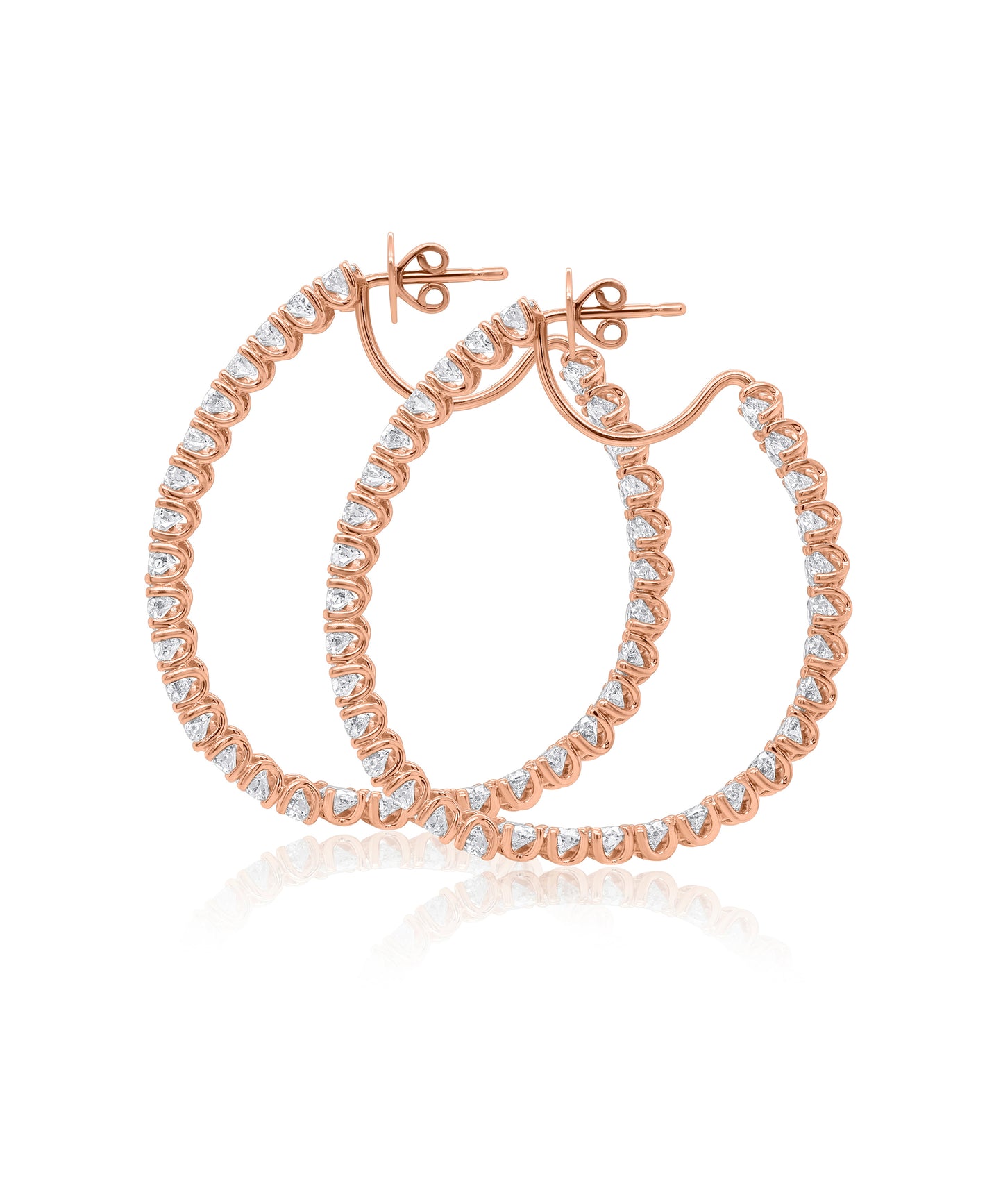 10.60ctw Rose Gold Inside Outside Earrings