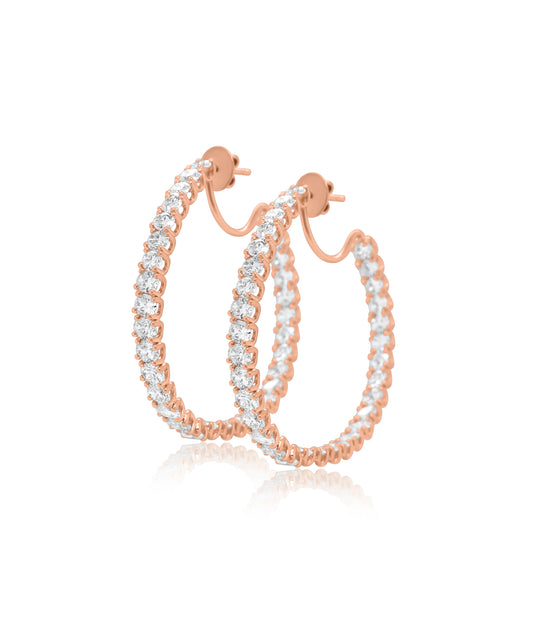 10.60ctw Rose Gold Inside Outside Earrings