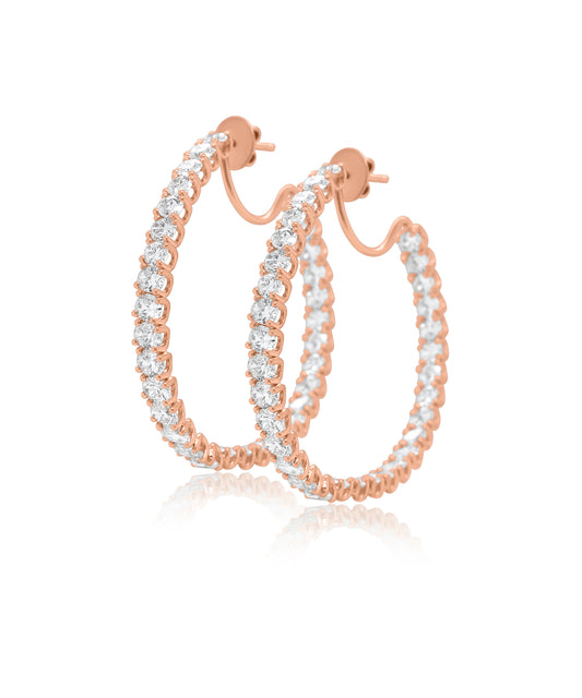 10.60ctw Rose Gold Inside Outside Earrings