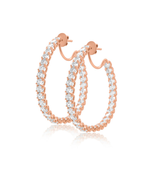 10.60ctw Rose Gold Inside Outside Earrings