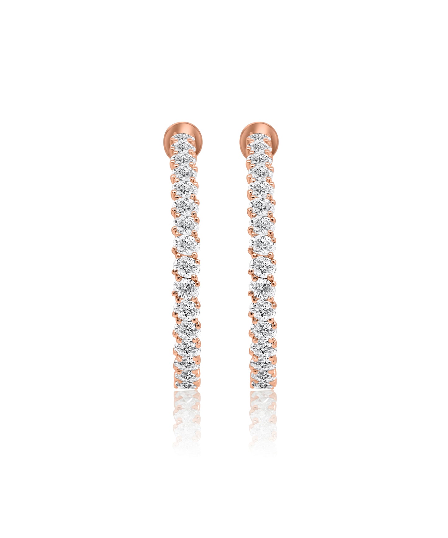 10.60ctw Rose Gold Inside Outside Earrings