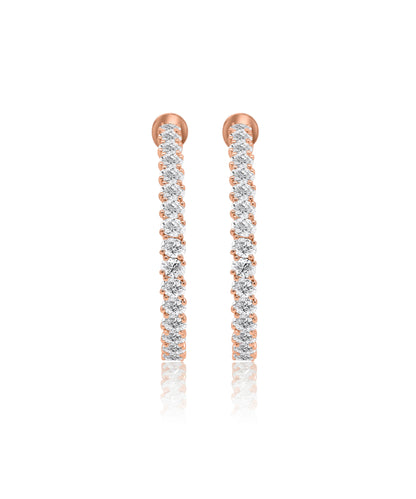 10.60ctw Rose Gold Inside Outside Earrings