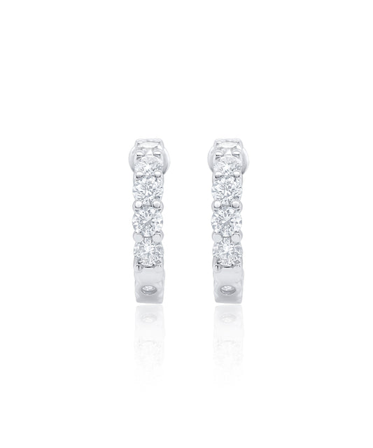 Half Hoop Diamond Earrings