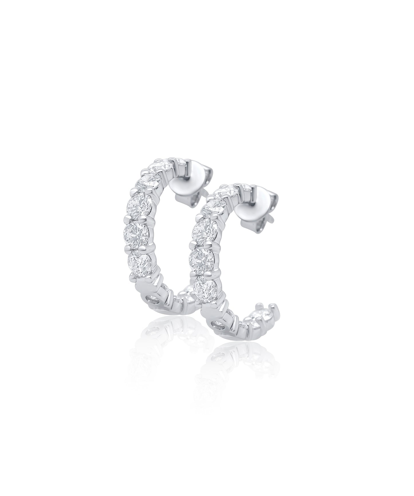 Half Hoop Diamond Earrings