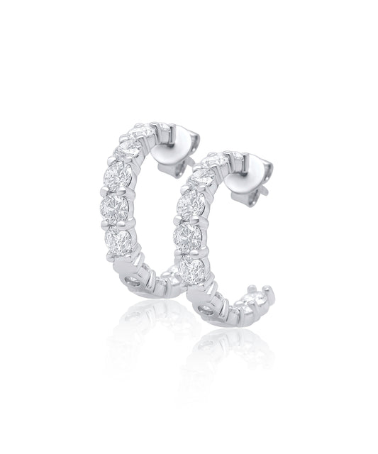 Half Hoop Diamond Earrings