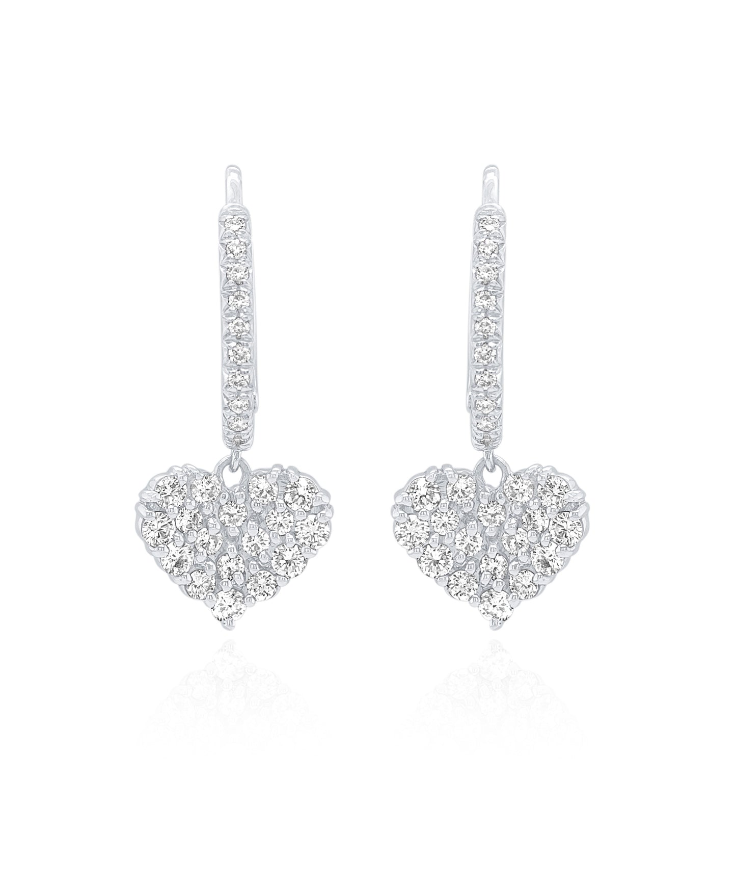 Diamond Heart Dangles