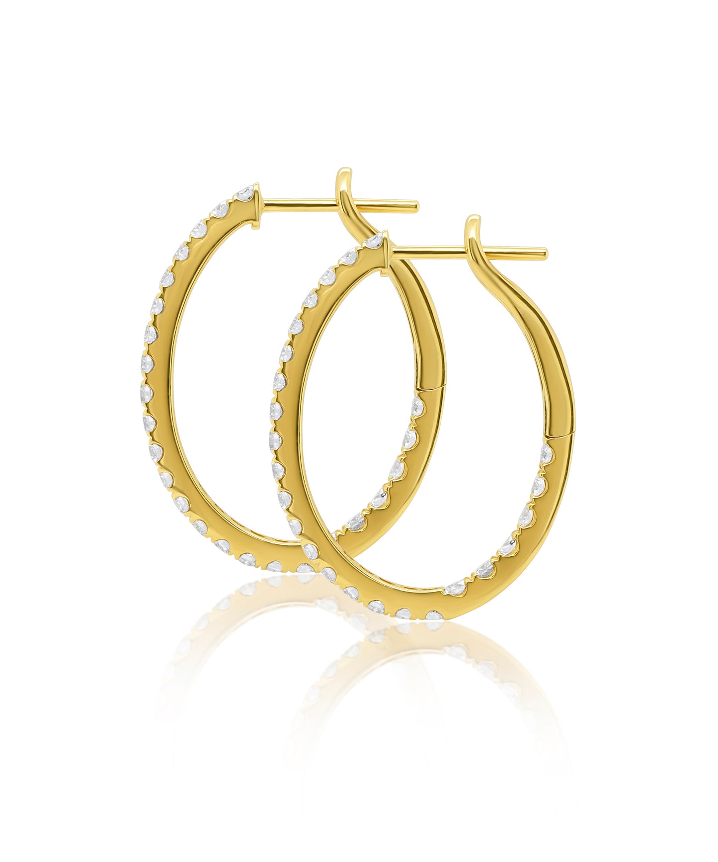 1.23ctw Inside Outside Hoops- Yellow Gold