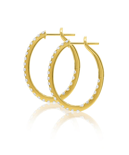 1.23ctw Inside Outside Hoops- Yellow Gold