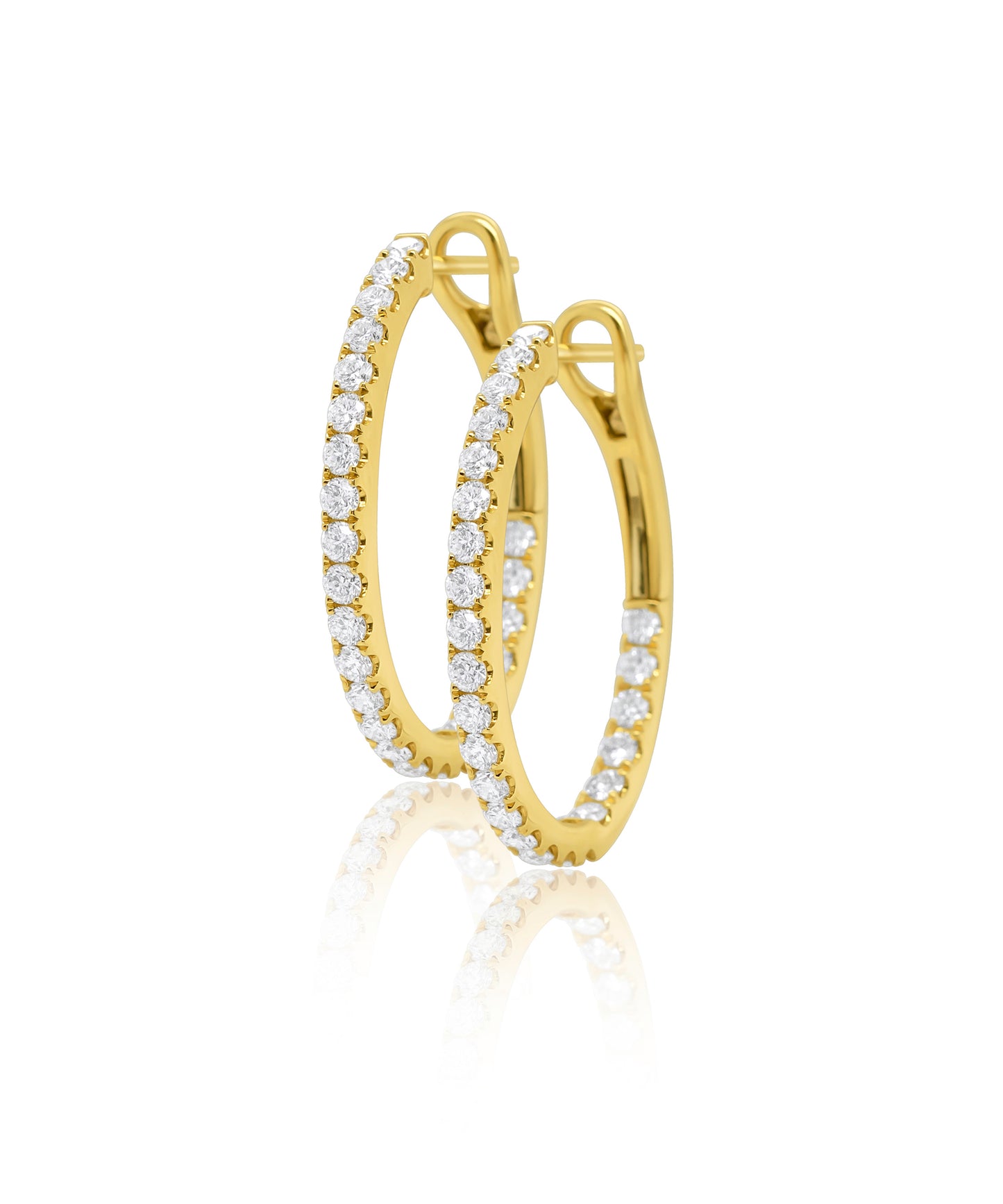 1.23ctw Inside Outside Hoops- Yellow Gold