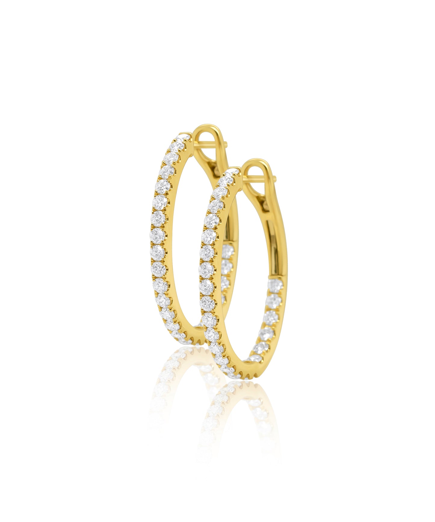 1.23ctw Inside Outside Hoops- Yellow Gold