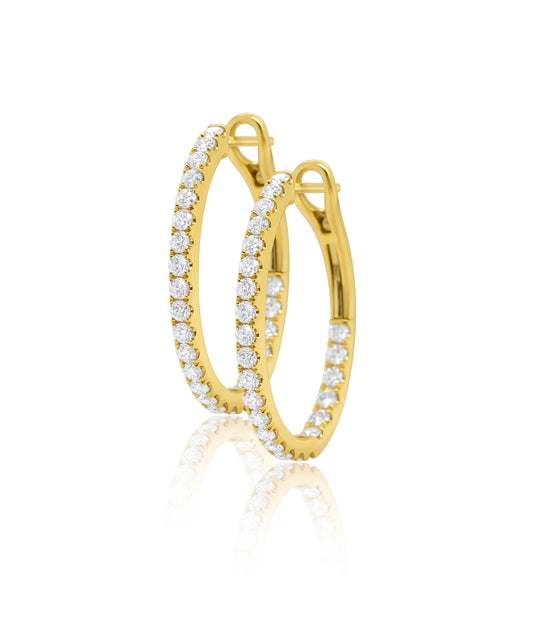 1.23ctw Inside Outside Hoops- Yellow Gold