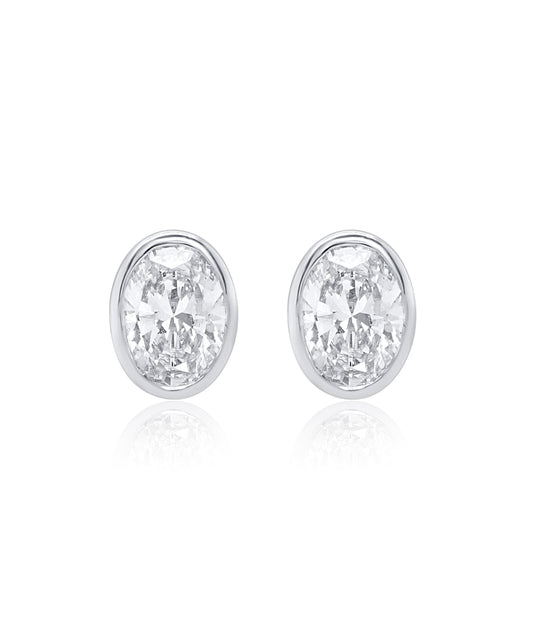 Oval Diamond Studs