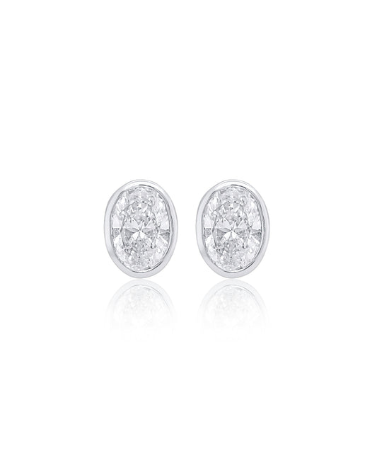 Oval Diamond Studs