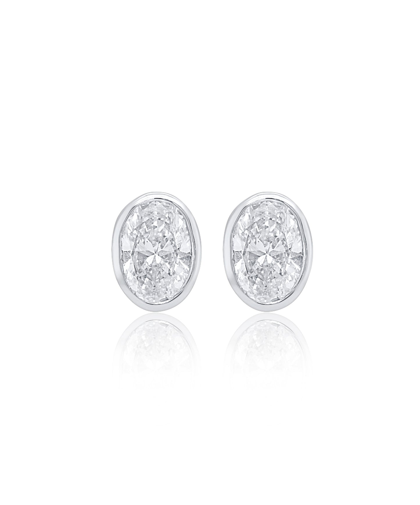 Mini Oval Diamond Studs