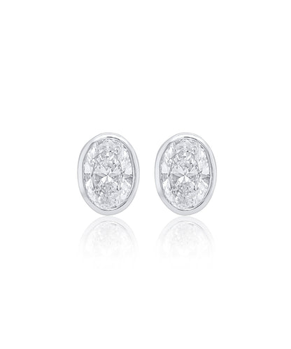 Mini Oval Diamond Studs