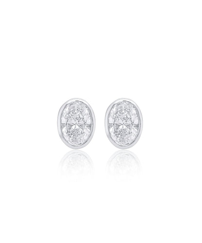 Mini Oval Diamond Studs