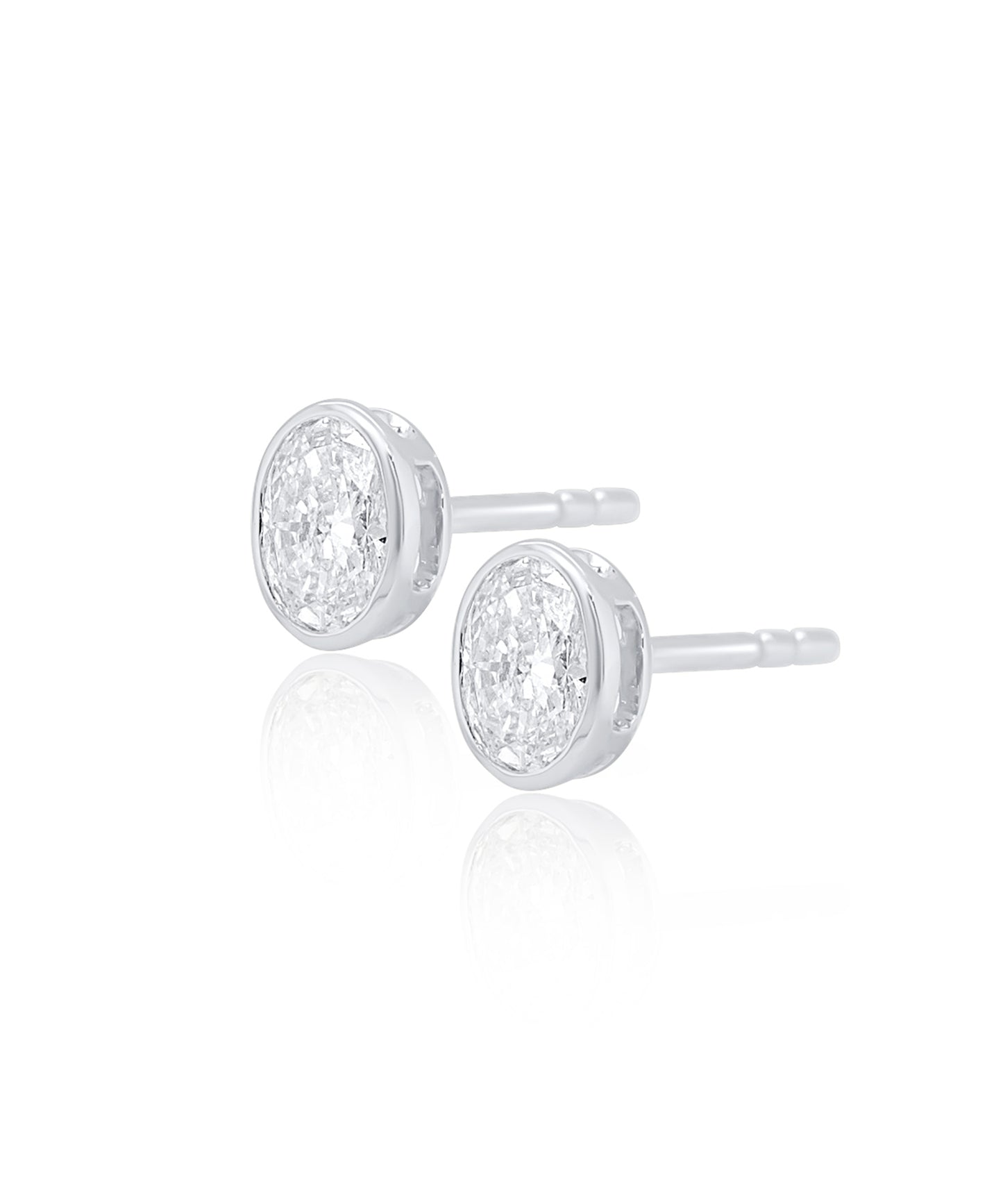 Mini Oval Diamond Studs