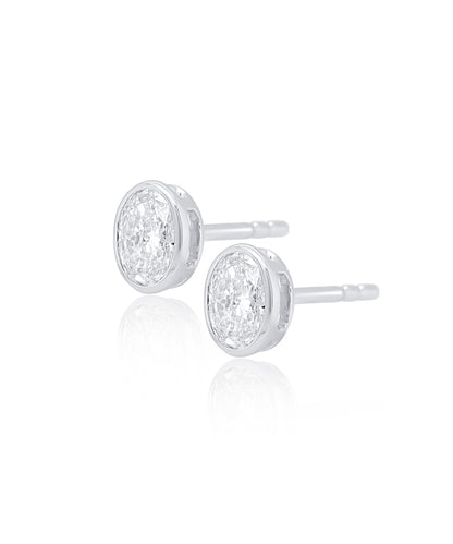 Mini Oval Diamond Studs